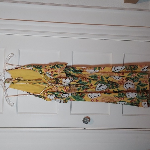 Farm Rio Yellow Biriba Midi Sleeveless Dress - Picture 16 of 16